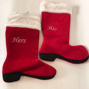 Holiday Stockings Boot Shaped  “His and Hers”
